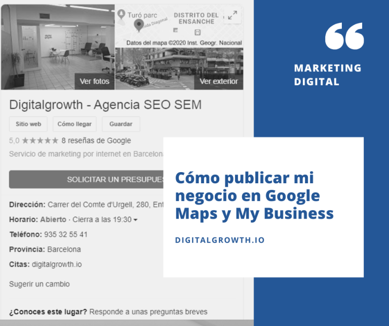 Cómo publicar mi negocio en Google Maps y My Business | Digital Growth